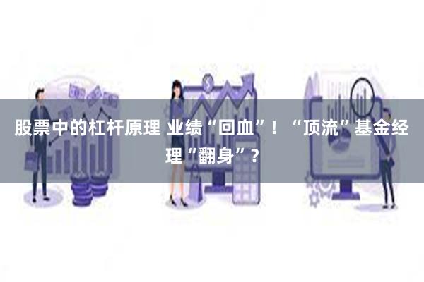 股票中的杠杆原理 业绩“回血”！“顶流”基金经理“翻身”？