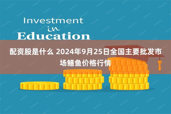 配资股是什么 2024年9月25日全国主要批发市场鳝鱼价格行情