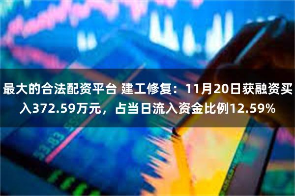 最大的合法配资平台 建工修复：11月20日获融资买入372.59万元，占当日流入资金比例12.59%